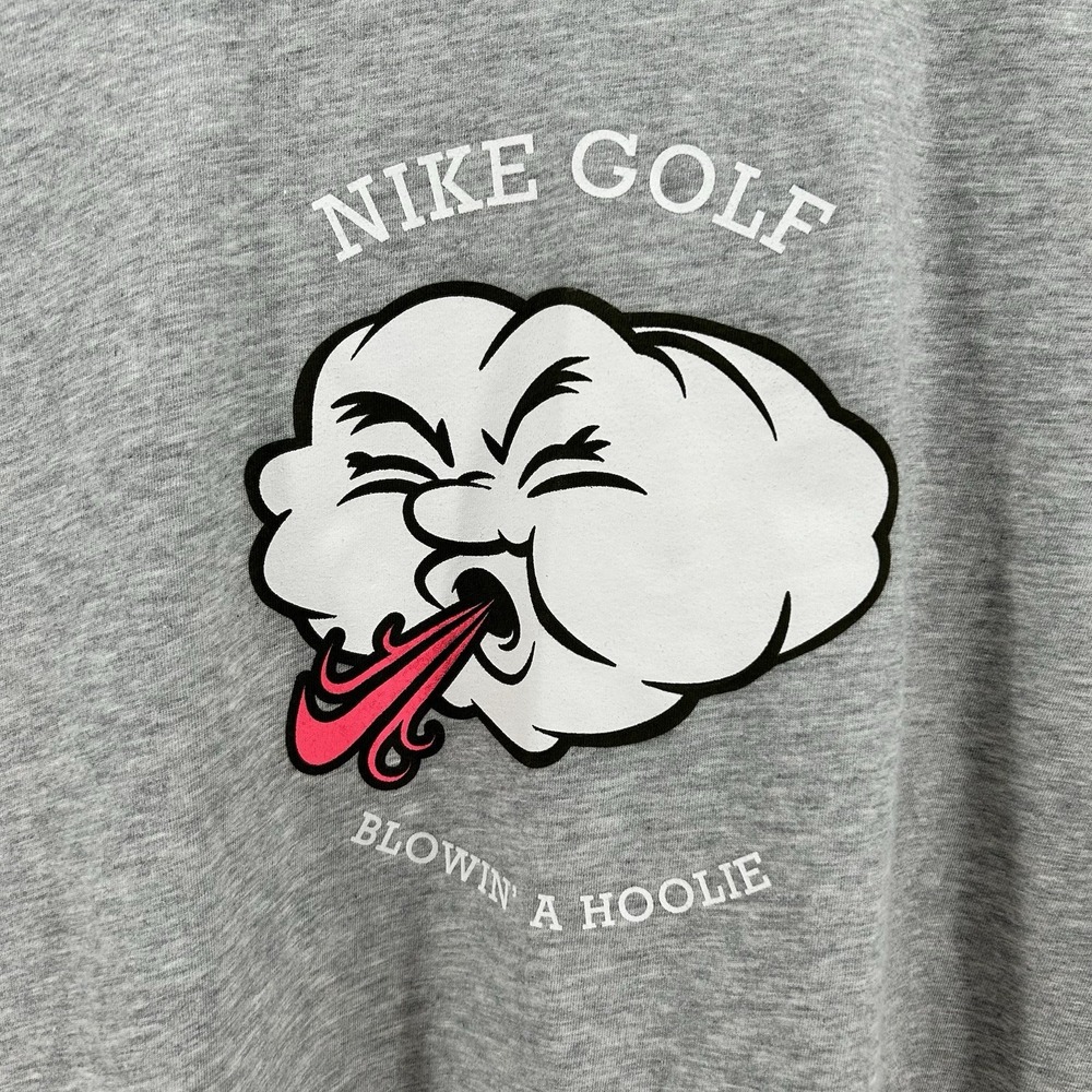 Nike Golf Tee  T Shirt Mens 2XL Gray Graphic "‎ Blowin A Hoolie" Dri-Fit NWOT - Picture 3 of 10